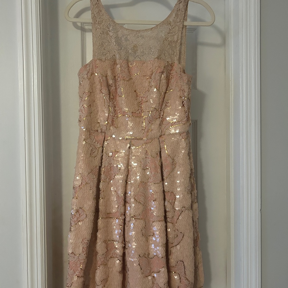 Blush Sequin formal Women Mini Dress- from Anthropolgy